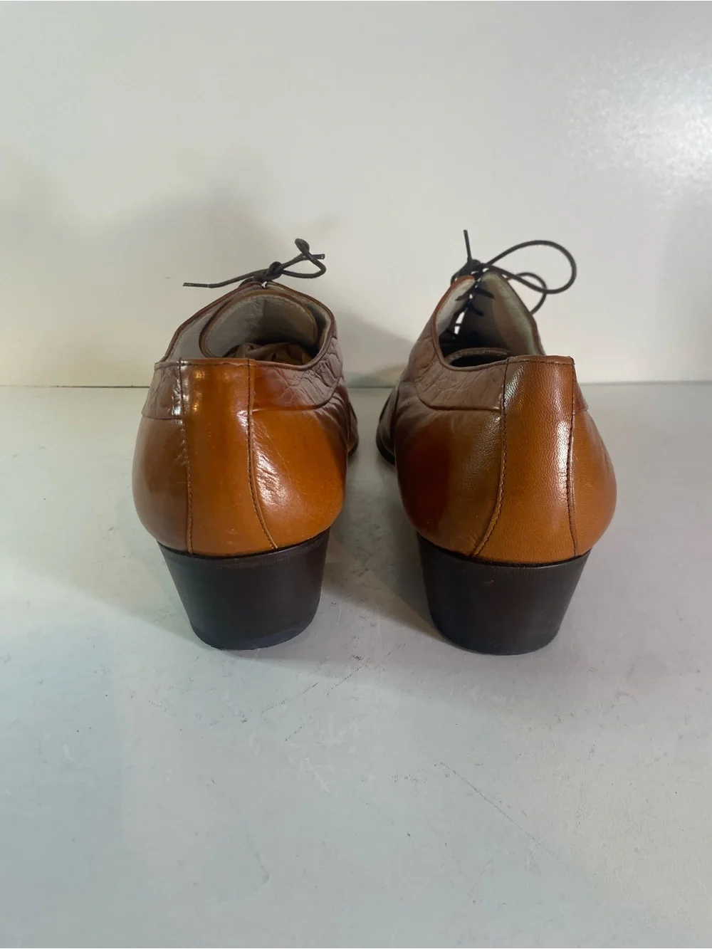 Vintage Carlo Morandi Genuine Eel Skin Lace Up Dress Shoes Italy Size 10.5
